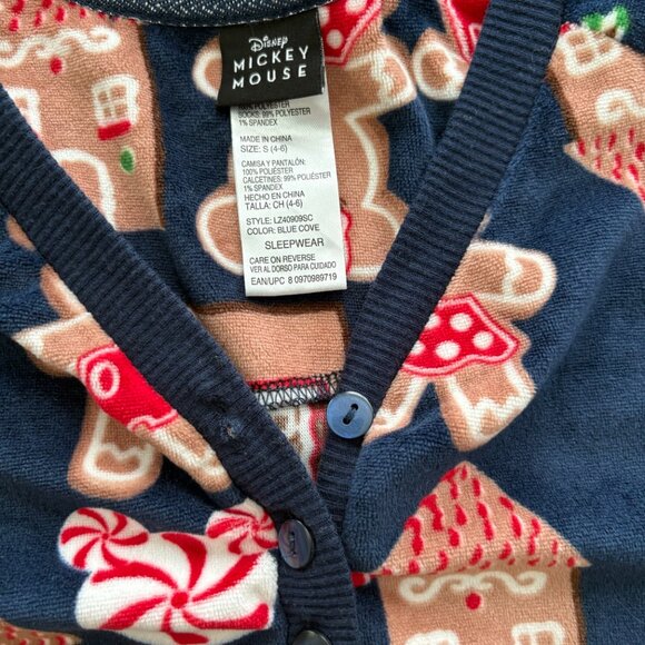 Disney 2 Pc. Pajama Set Gingerbread Mickey & Minnie Size Small EUC - Picture 3 of 8